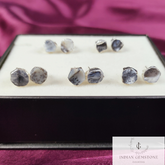 Raw Dendrite Opal Stud Earrings, Electroplated Studs Earrings, Gemstone Studs, Silver Plated Earring, Opal Stud Earrings, Fashion Earrings